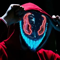 El Wire Demon Röd/Blå LED Mask