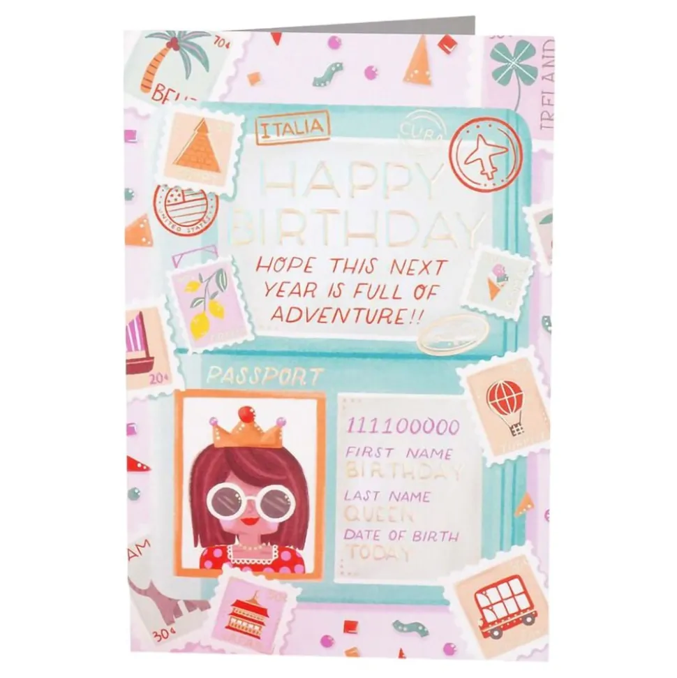 Födelsedagskort Passport Birthday