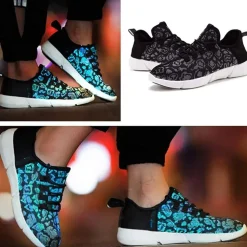 Fiberoptiska LED Skor Svart