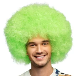 Fluffig Neongrön Peruk
