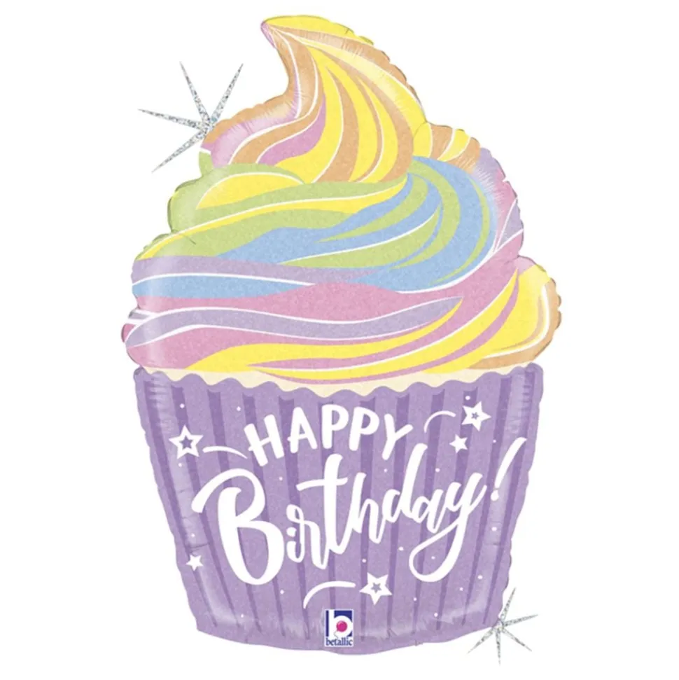 Folieballong Cupcake Happy Birthday