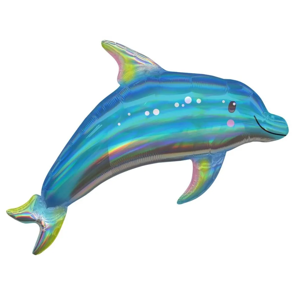 Folieballong Delfin Holografisk Shape