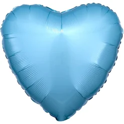 Folieballong Hjärta Blå Pastell Metallic