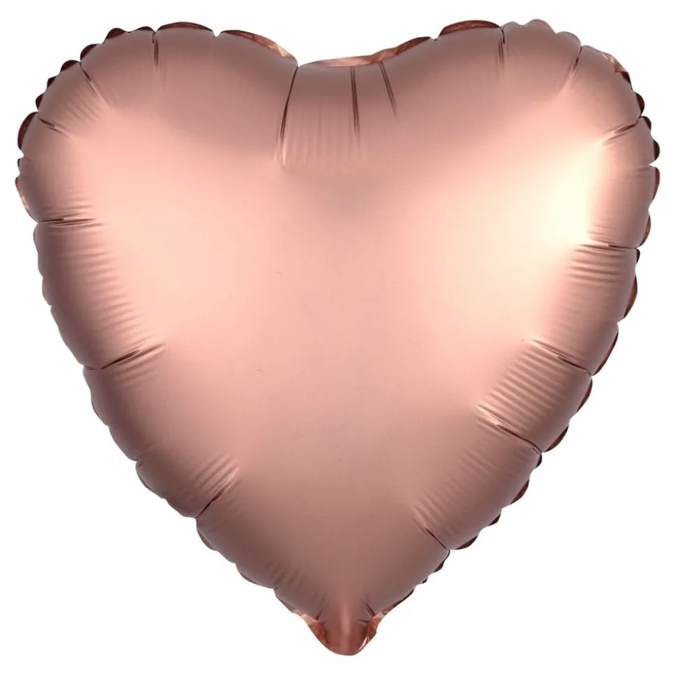 Folieballong Hjärta Silke Roséguld