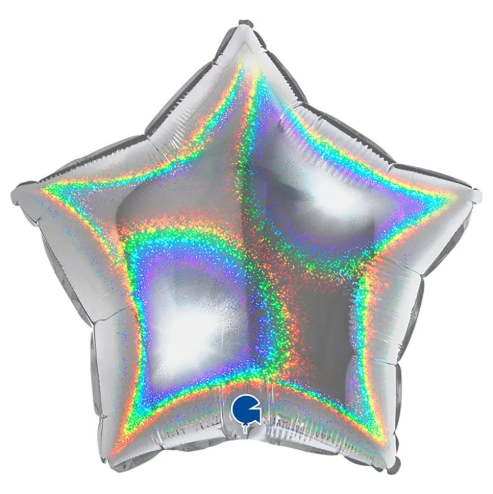 Folieballong Stjärna Glitter Silver