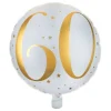 Folieballong 60 Vit/Guld