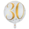 Folieballong 30 Vit/Guld
