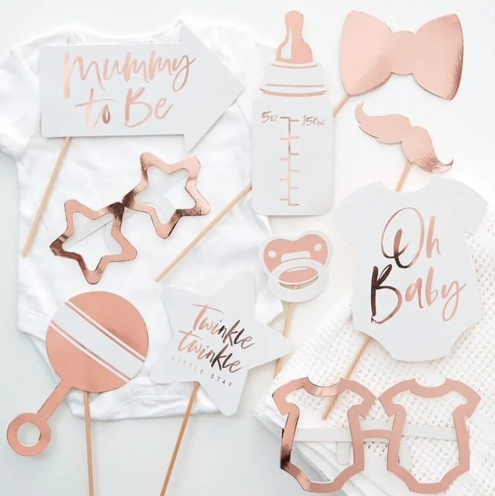 Fotoprops Babyshower Roséguld