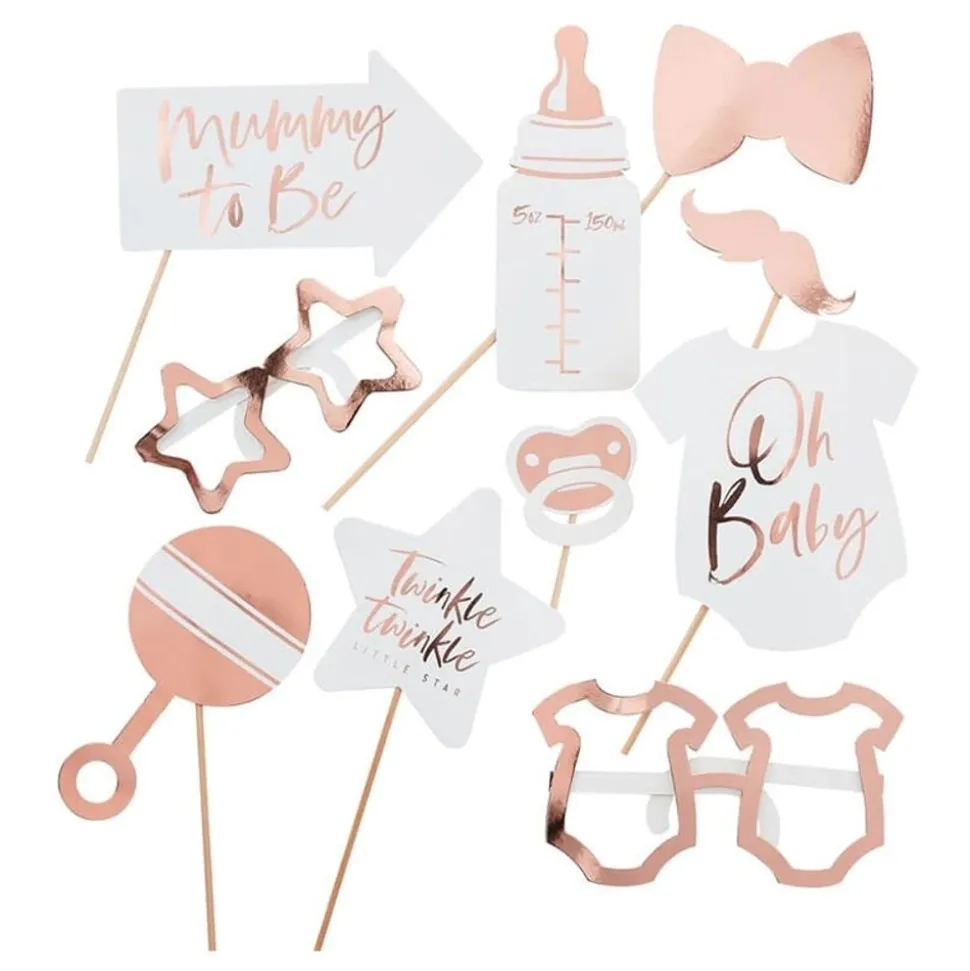 Fotoprops Babyshower Roséguld