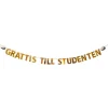 Girlang Grattis Till Studenten Guld Metallic