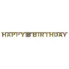 Girlang 18 Happy Birthday Guld Glitter