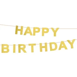 Glittergirlang Happy Birthday Guld
