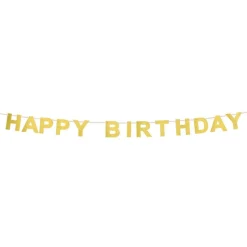 Glittergirlang Happy Birthday Guld