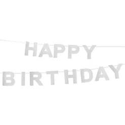 Glittergirlang Happy Birthday Silver