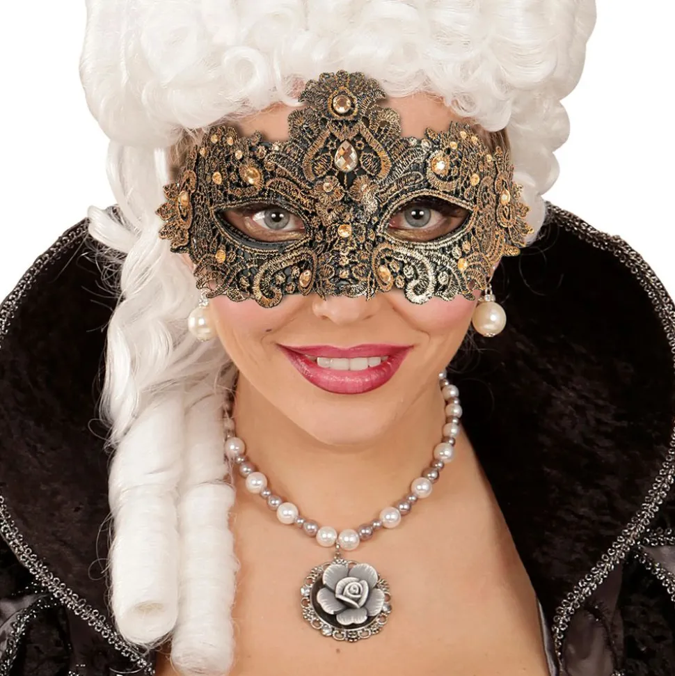 Ögonmask med Strass Brons