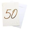 Gratulationskort Guld 50 med Kuvert