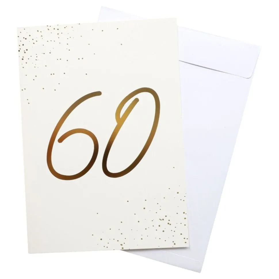 Gratulationskort Guld 60 med Kuvert