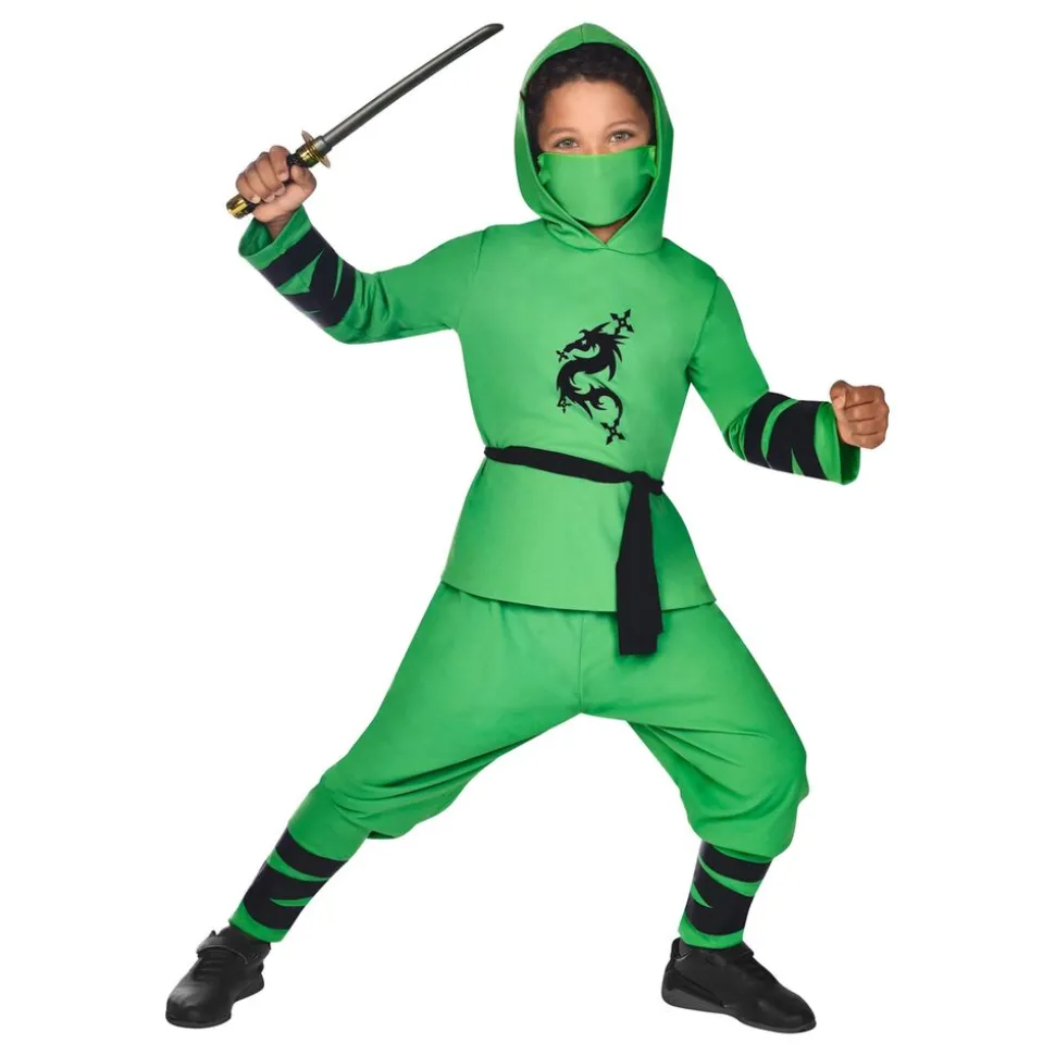 Grön Ninja Barn Maskeraddräkt