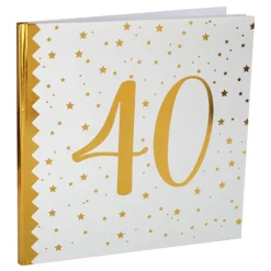 Gästbok 40 Vit/Guld