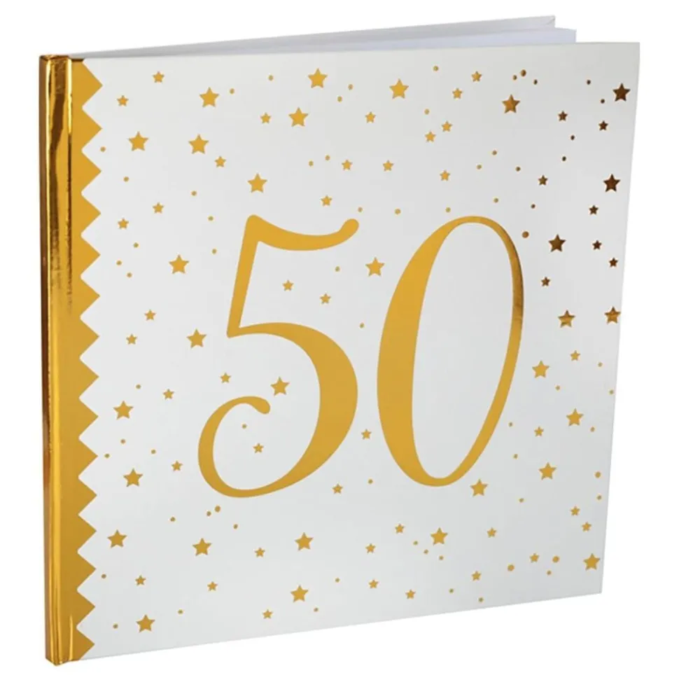 Gästbok 50 Vit/Guld