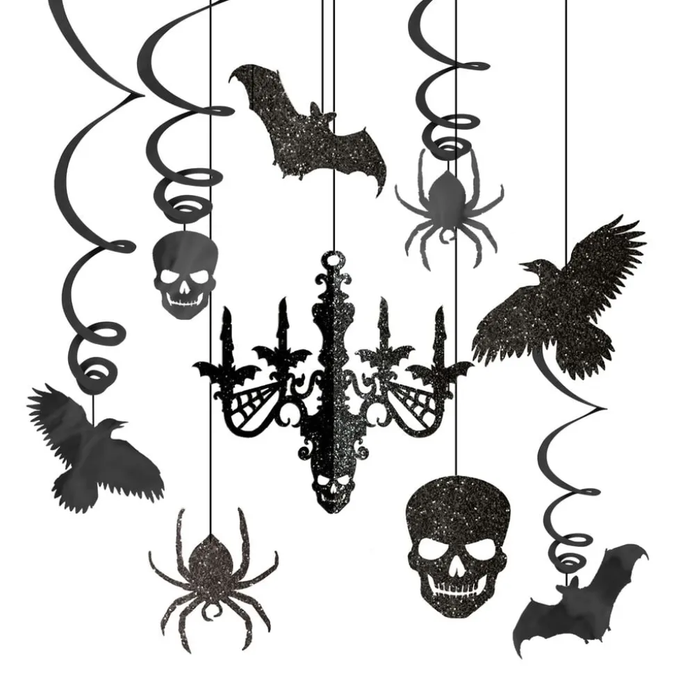 Halloween Hängande Dekorationer Glittriga