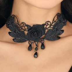 Halsband Choker med Ros