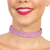 Halsband Choker med Strass Rosa