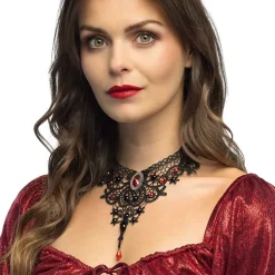 Halsband Choker Svart med Spets