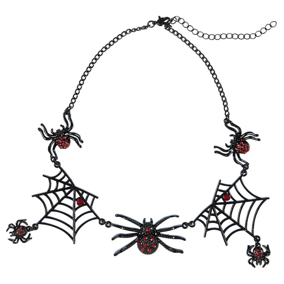 Halsband Svart med Spindlar