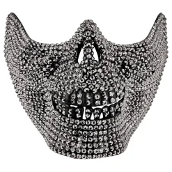 Halvmask Dödskalle med Nitar