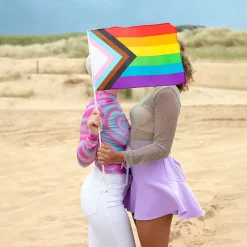 Handflagga i Polyester Pride Progress