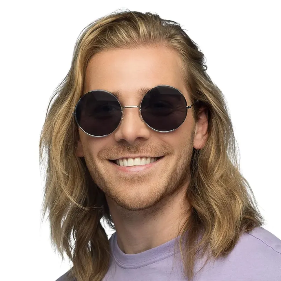 Hippieglasögon Stora Grå