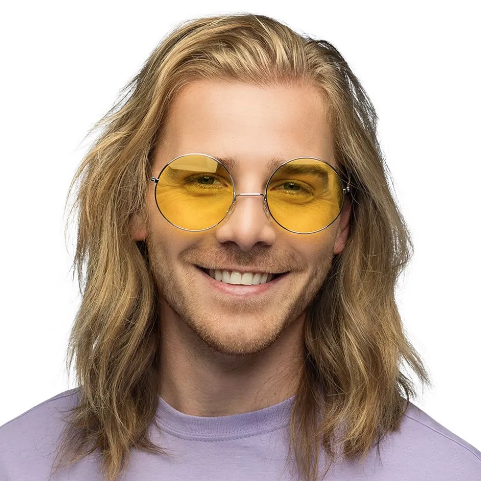 Hippieglasögon Stora Gul