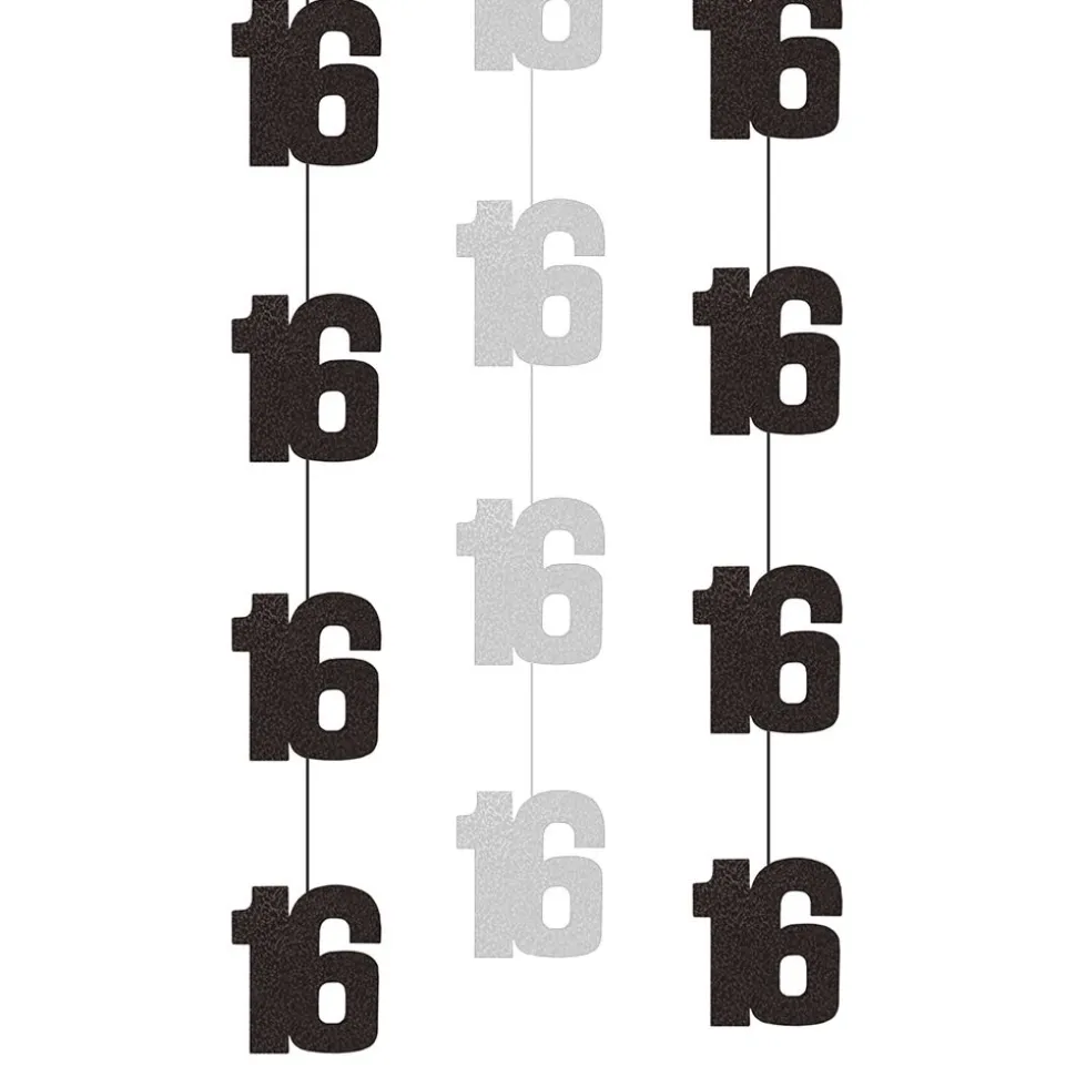 Hängande Dekorationer 16 Svart/Silver