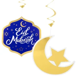 Hängande Swirls Eid Mubarak