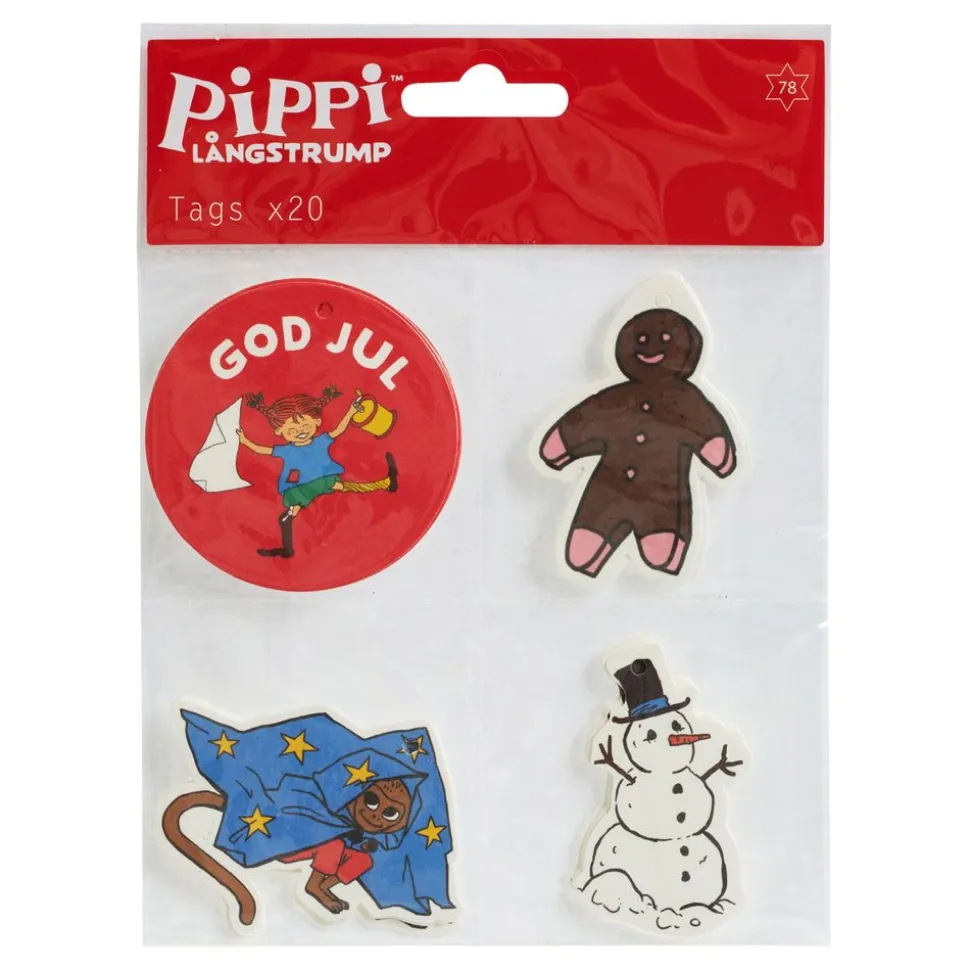 Hängetiketter Jul Pippi Långstrump