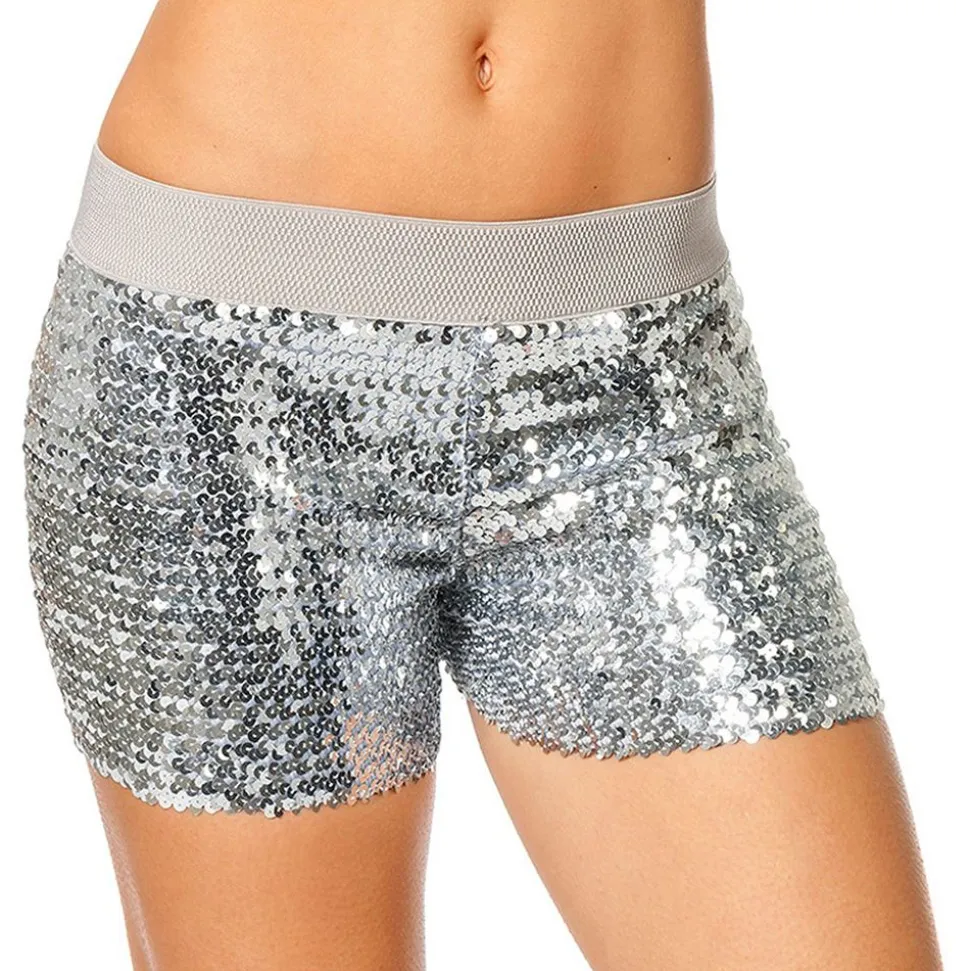 Hotpants med Paljetter Silver