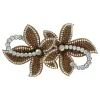 Hårspänne Blommor med Strass Guld Deluxe