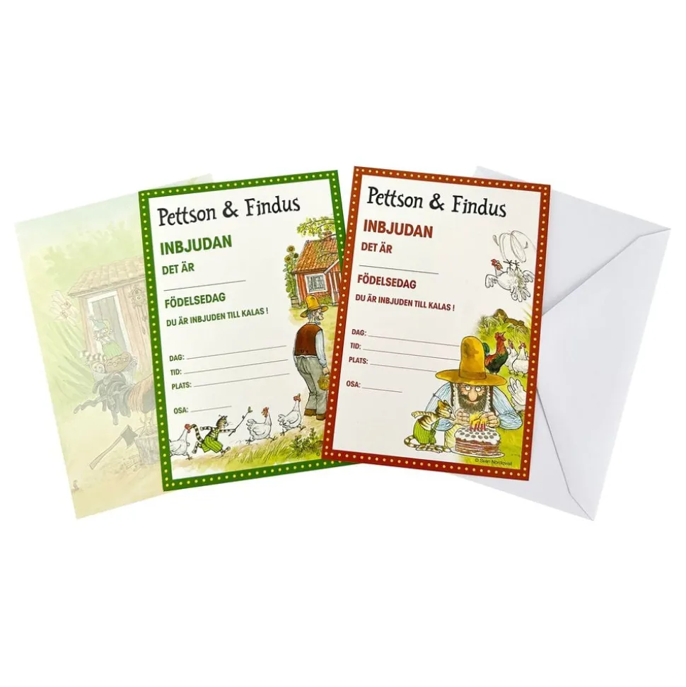 Inbjudningskort Pettson & Findus