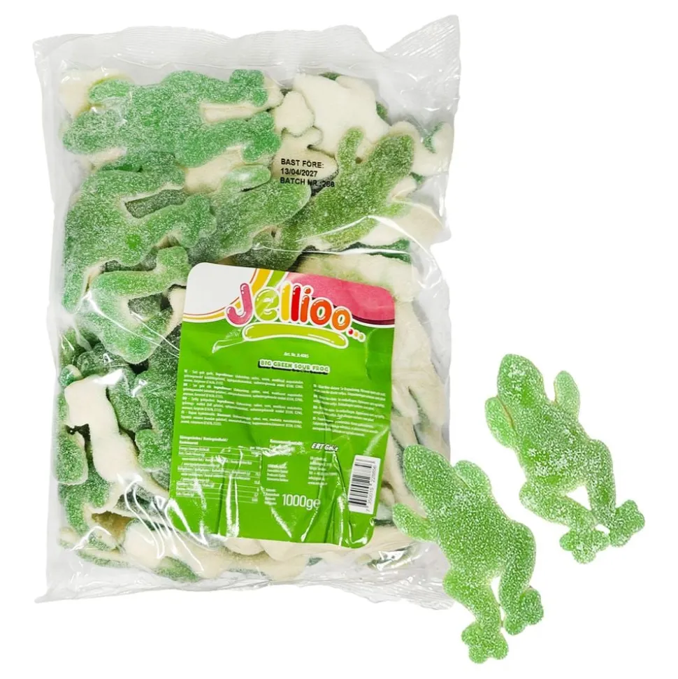 Jellioo Big Green Sour Frog Storpack