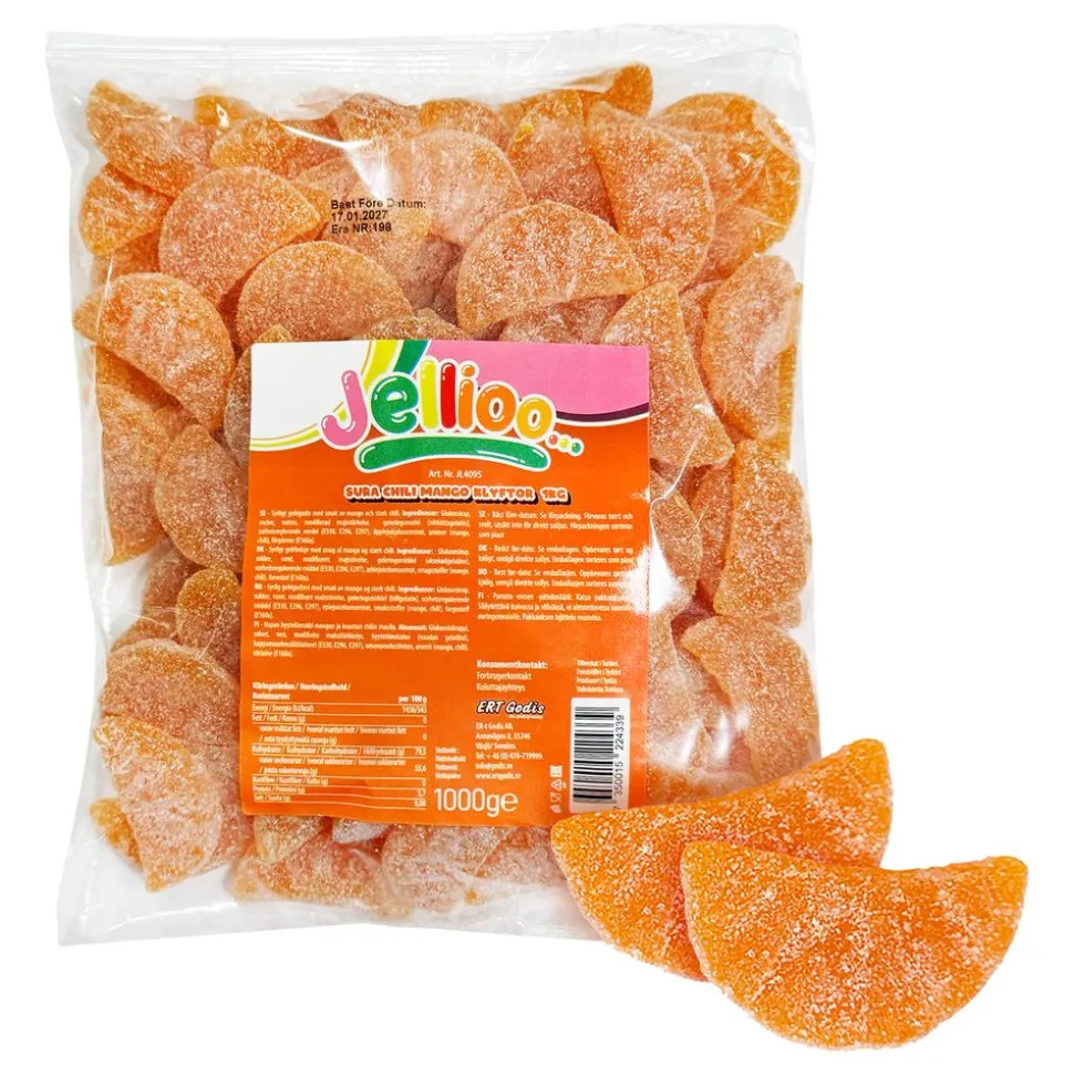 Jellioo Sura Chili Mango Klyftor Storpack