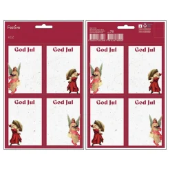 Juletiketter God Jul Röd