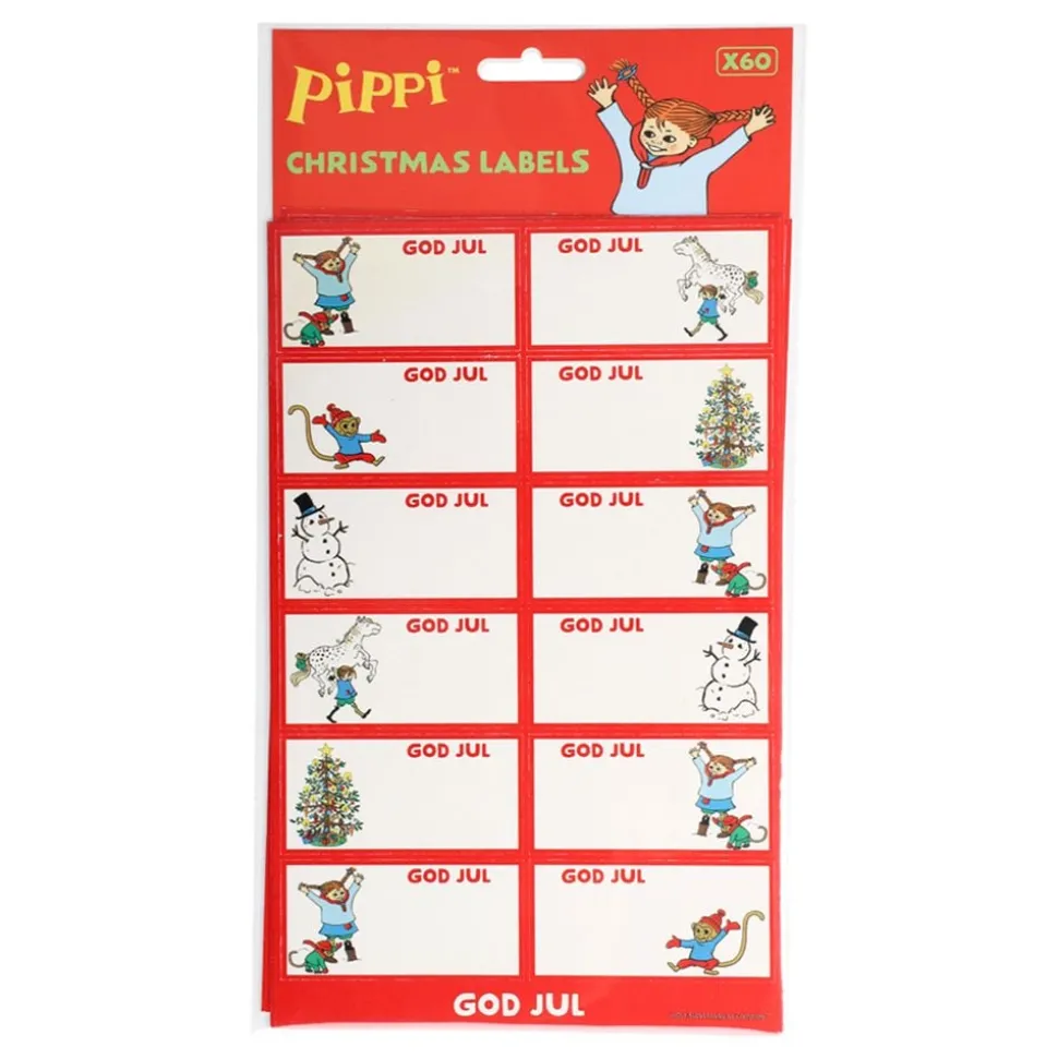 Juletiketter Pippi Långstrump