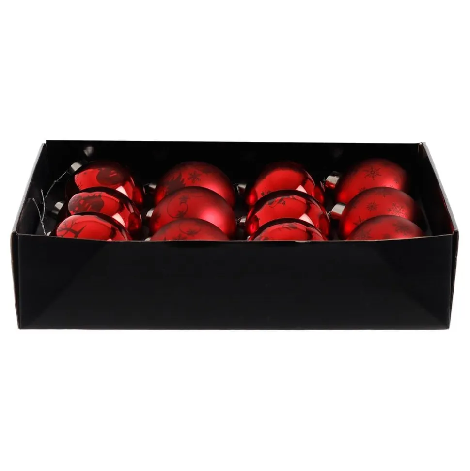 Julgranskulor med LED Röd