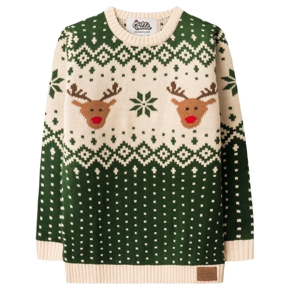 Julren Retro Grön Jultröja för Barn