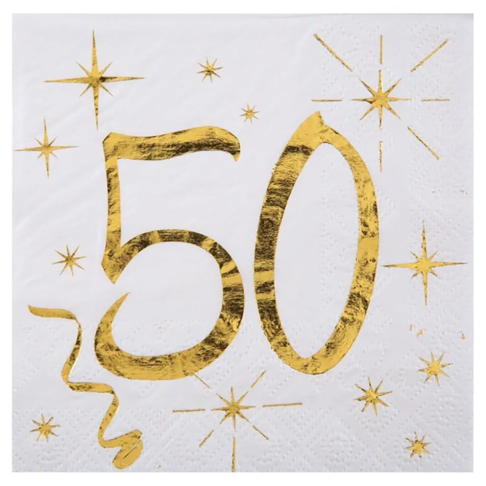 Kaffeservetter 50 Guld