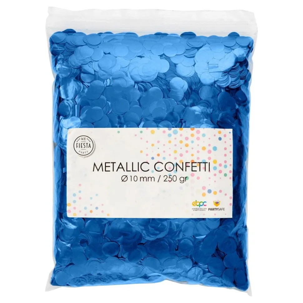 Konfetti Blå Metallic Runda