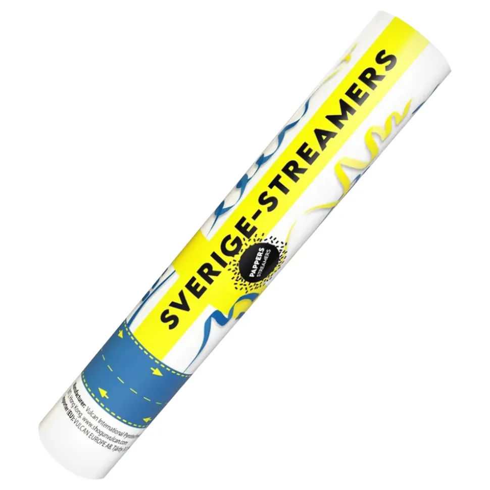 Konfettikanon Blå/Gul Streamers