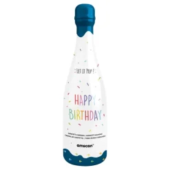 Konfettikanon Flaska Happy Birthday Blå