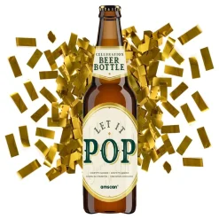 Konfettikanon Ölflaska Guld